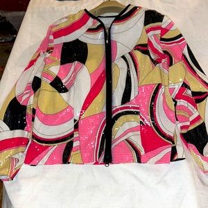 JOSEPH RIBHOFF VINTAGE SEQUIN ZIPPER JACKET BNWOT